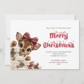 Zoete vakantie baby rendier kerstkaart (Voorkant)