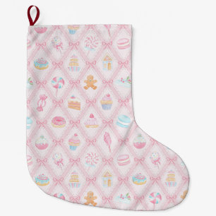 Zoete vakantie traktaties in pastelkleuren grote kerstsok