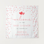 Zoete Valentijn Baby Shower Welkom Bord Wandkleed (Voorkant)