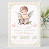 Zoete Valentijn Cherub Baby shower Kaart