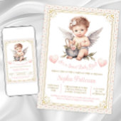 Zoete Valentijn Cherub Baby shower Kaart