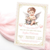 Zoete Valentijn Cherub Baby shower Kaart