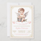 Zoete Valentijn Cherub Baby shower Kaart (Voorkant)