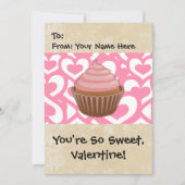 Zoete Valentijn Cupcake Feestdagenkaart (Voorkant)