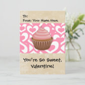Zoete Valentijn Cupcake Feestdagenkaart (Staand voorkant)