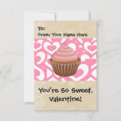 Zoete Valentijn Cupcake Kaart (Voorkant)