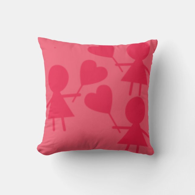 ZOETE VALENTIJN DAG WERPKUSSEN - ROZE CADOAUS KUSSEN (Voorkant)
