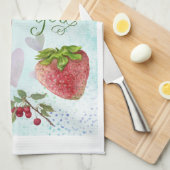 Zoete Valentijn Quote Aardbei en Ice Cream Theedoek (Quarter Fold)