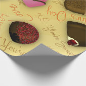 Zoete Valentijn - Valentijnsdag Snoep Patroon Cadeaupapier (Hoek)