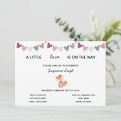 Zoete Valentijns Baby Shower Uitnodiging (Staand voorkant)