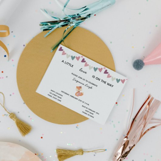 Zoete Valentijns Baby Shower Uitnodiging