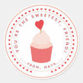 Zoete Valentijns gunst Ronde Sticker (Voorkant)