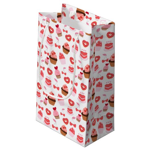 Zoete Valentijnsdag Cadeaupapier Feestbenodigdhede Klein Cadeauzakje (Achterkant Gekanteld)