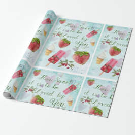 Zoete Valentijnsdag Citaten Strawberry Ijs Cadeaupapier
