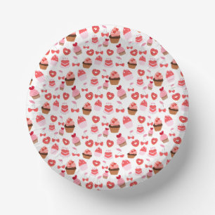 Zoete Valentijnsdag Cupcakes Feest Dessert Papieren Kommen