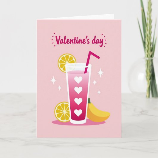 Zoete Valentijnsdag Drinkkaart Kaart (Voorkant)