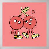 Zoete Valentijnsdag Koppel Kunst 🍒❤️ Folie Afdrukken (Voorkant)
