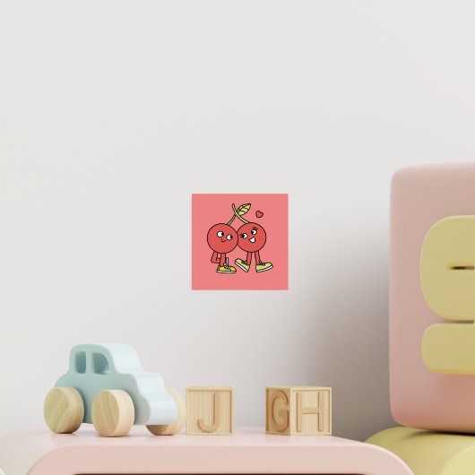 Zoete Valentijnsdag Koppel Kunst 🍒❤️ Folie Afdrukken (Insitu (Kinderkamer 2))