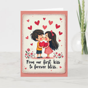 Zoete Valentijnsdag Kuskaart Kaart
