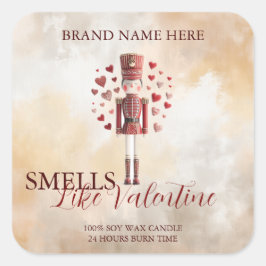 Zoete Valentijnsdag Notenkraker Liefde Kaarslabel Vierkante Sticker