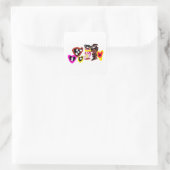 Zoete Valentijnsdag poppen Vierkante Sticker (Tas)