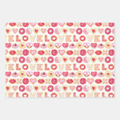 Zoete Valentijnse koekjes en koekjes Inpakpapier Vel (Voorkant 2)