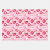 Zoete Valentijnse koekjes en koekjes Inpakpapier Vel (Voorkant)