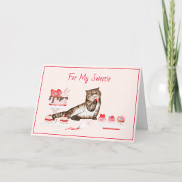 Zoete Valentijnskat met Gebak en Taarten Kaart