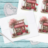 Zoete Valentijnswinkel Vierkante Sticker