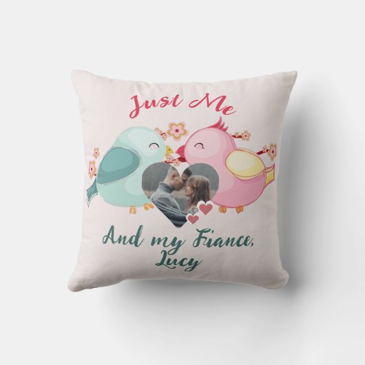 zoete valentinekoppel gepersonaliseerd aanpassen kussen (Achterkant)