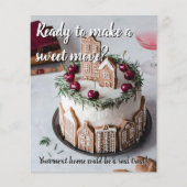 Zoete verhuizing Vastgoed Kerst Mailer gingerbread Flyer (Voorkant)