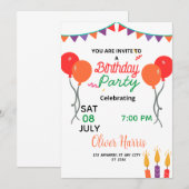 Zoete Verjaardag illustratie Kaart (Voorkant / Achterkant)