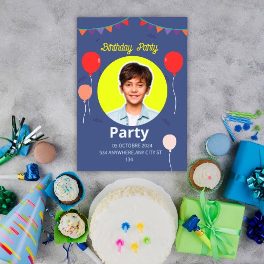 Zoete verjaardag illustratie uitnodiging