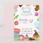 Zoete verjaardag uitnodiging (Voorkant / Achterkant)