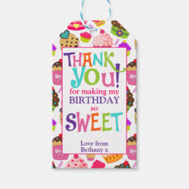 Zoete verjaardags- bedankparty geschenklabels cadeaulabel
