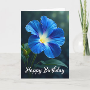 Zoete Verjaardags Blauwe Bloem Kaart