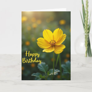 Zoete Verjaardags Gele Bloem Kaart