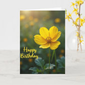 Zoete Verjaardags Gele Bloem Kaart (Gele Bloem)