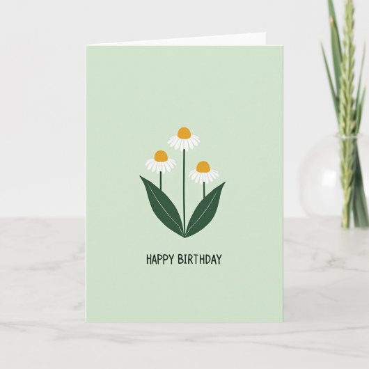 Zoete Verjaardags Mintgroene Bloesem Kaart (Voorkant)