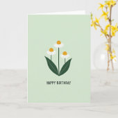 Zoete Verjaardags Mintgroene Bloesem Kaart (Gele Bloem)