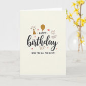 Zoete Verjaardags Script Lettertype Kaart (Gele Bloem)