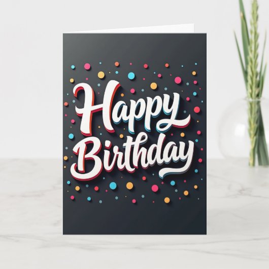 Zoete Verjaardags Script Typografie Kaart (Voorkant)