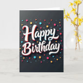 Zoete Verjaardags Script Typografie Kaart (Gele Bloem)