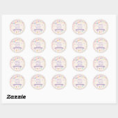 Zoete verjaardagsfeestje ronde sticker (Vel)