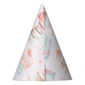 Zoete verjaardagsfeestmacarons, ijs feesthoedjes (Achterkant)