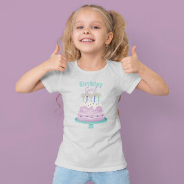 Zoete verjaardagstaart "Verjaardagsmeisje" geperso T-shirt