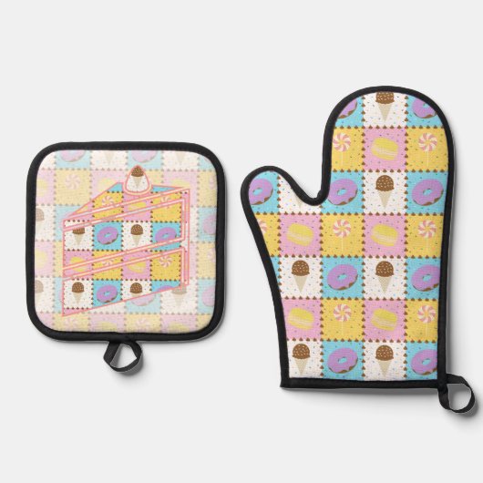Zoete verlangens ovenwant & pannenlap set (Voorkant)