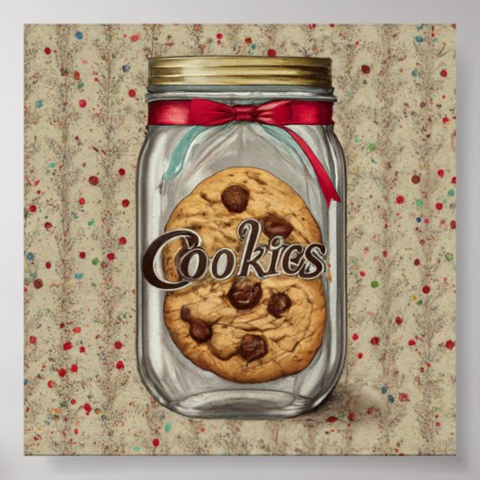 Zoete Verleidingen: Chocolade Chip Cookie Jar Poster (Voorkant)