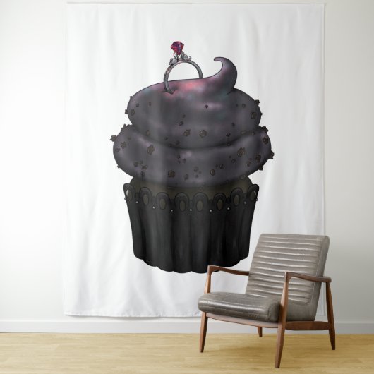 Zoete Verlovings Cupcake Wandkleed (In situ)