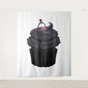 Zoete Verlovings Cupcake Wandkleed